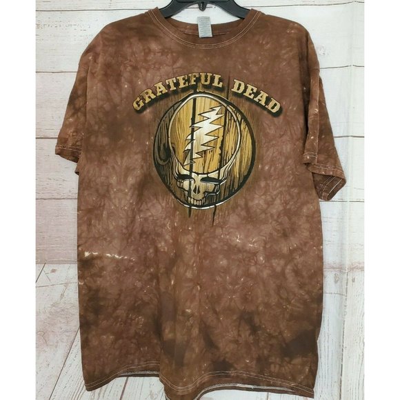 Brown Grateful Dead Reprint Tye Dye Gildan Heavy %100 Cotton XL T Shirt - Picture 3 of 11